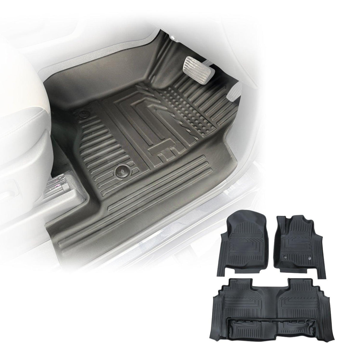 5D TPE Car Floor Mats for Chevrolet Silverado 1500 T1 Series 2020-Onwards