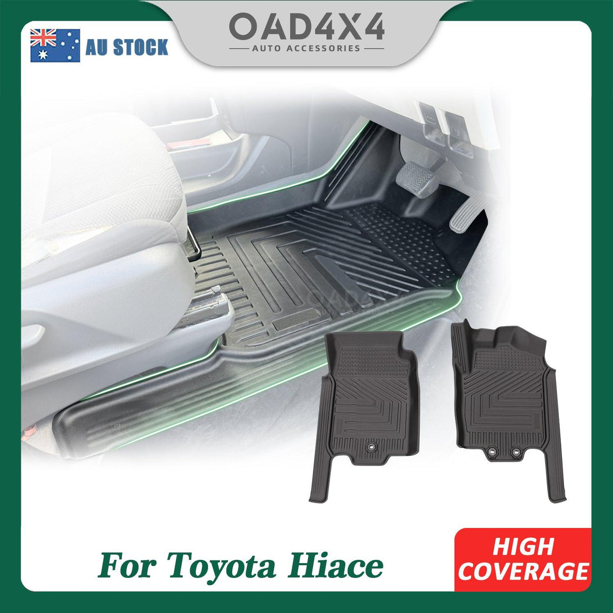 5D TPE Car Floor Mats for Toyota Hiace 2019-Onwards