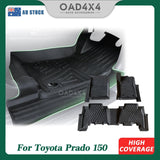 5D TPE Car Floor Mats for Toyota Land Cruiser Prado 150 Auto 7 Seats 2009-2024