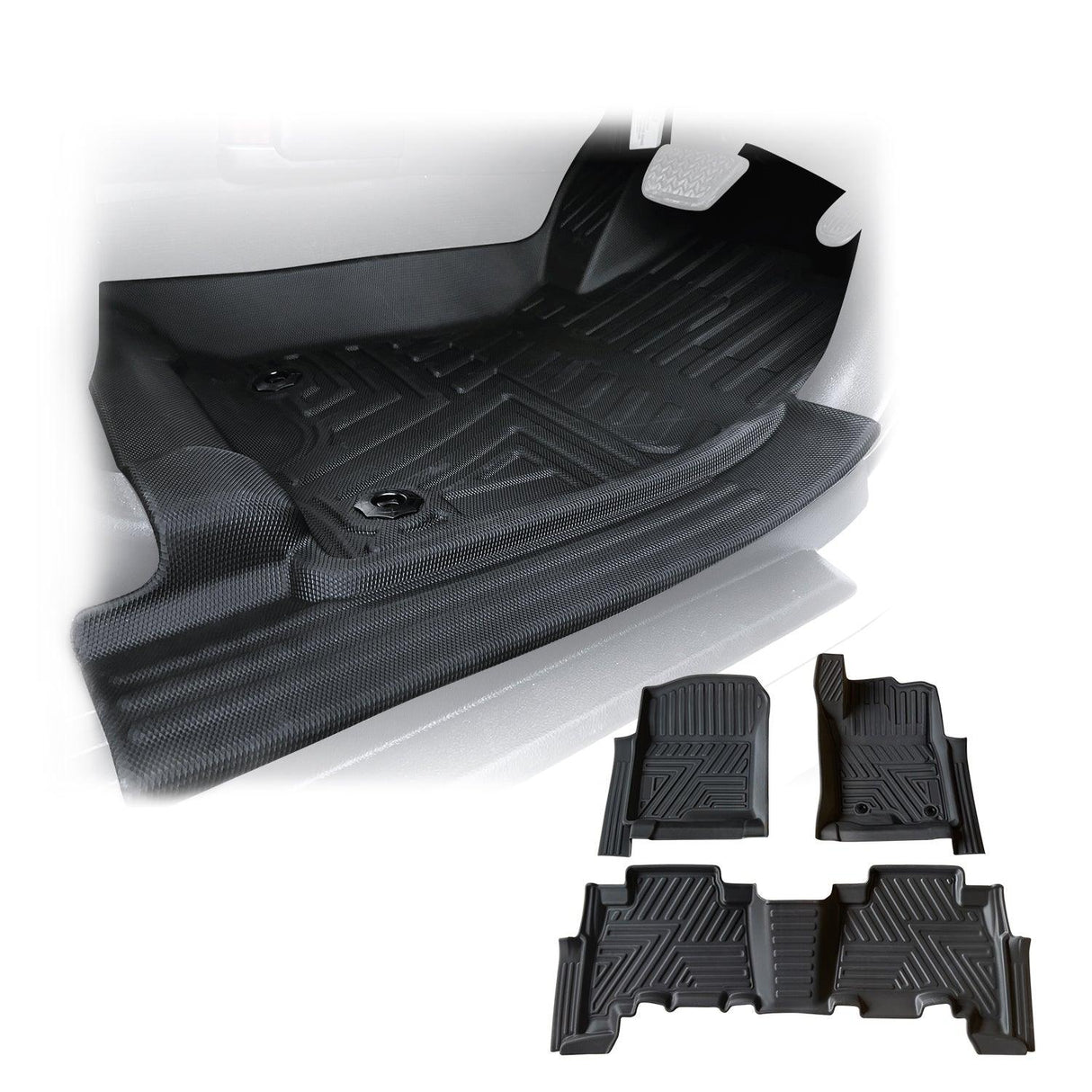 5D TPE Car Floor Mats for Toyota Land Cruiser Prado 150 Auto 7 Seats 2009-2024