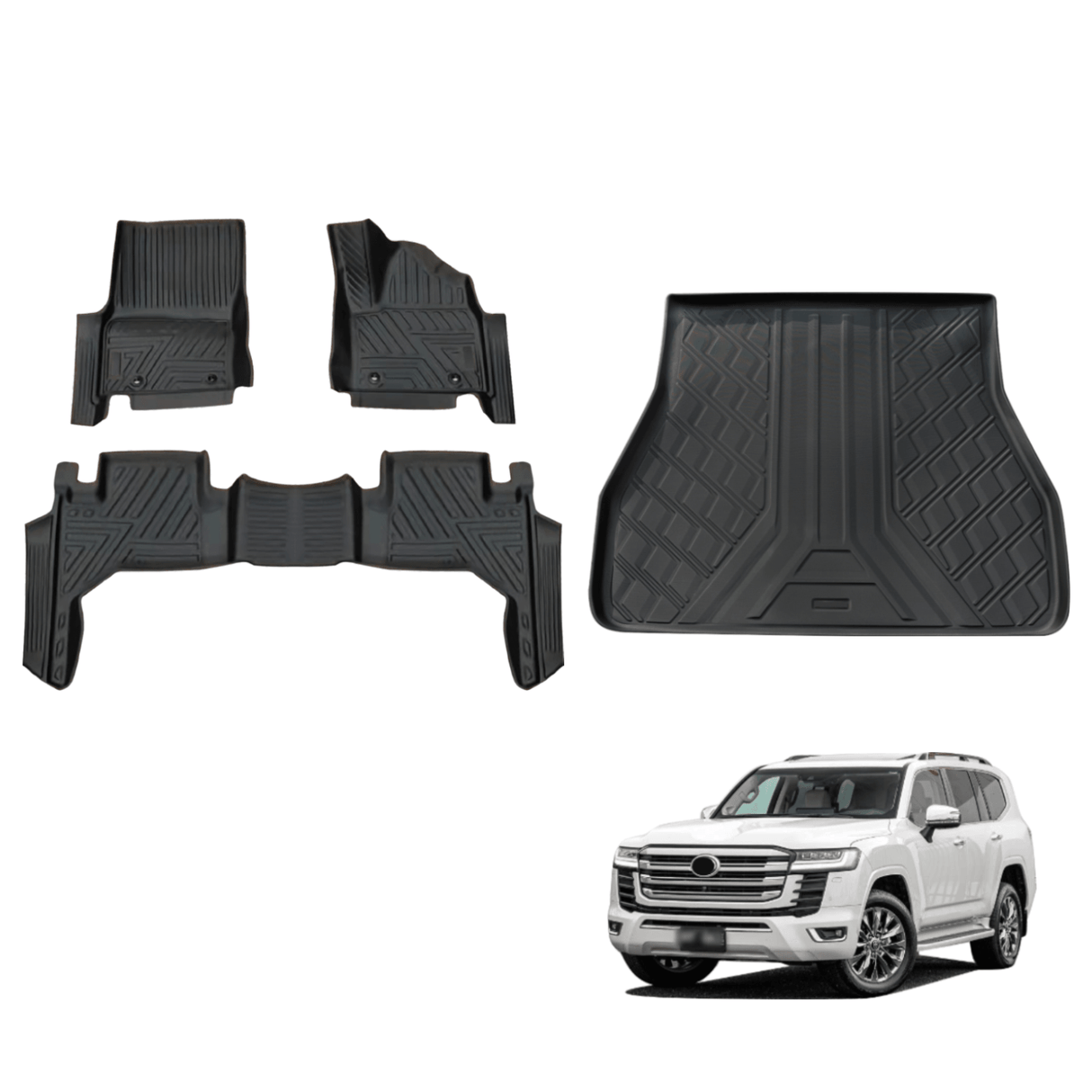 5D TPE Car Floor Mats for Toyota Land Cruiser 300 2021-Onwards