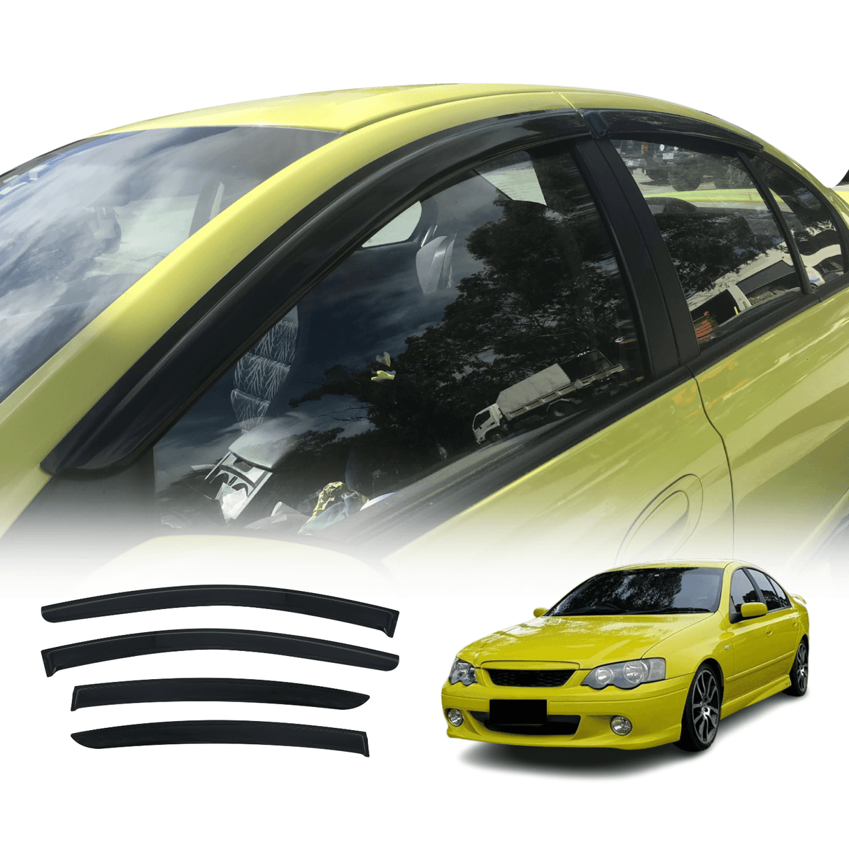 Luxury Weather Shields for Ford Falcon Fairmont BA BF Sedan 2002-2008