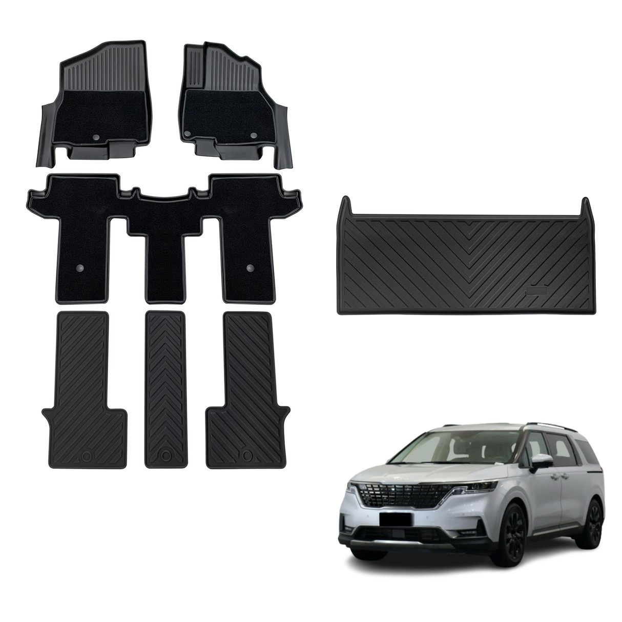 5D Double-Layer Car Floor Mats for KIA Carnival KA4 Series 2020-Onwards