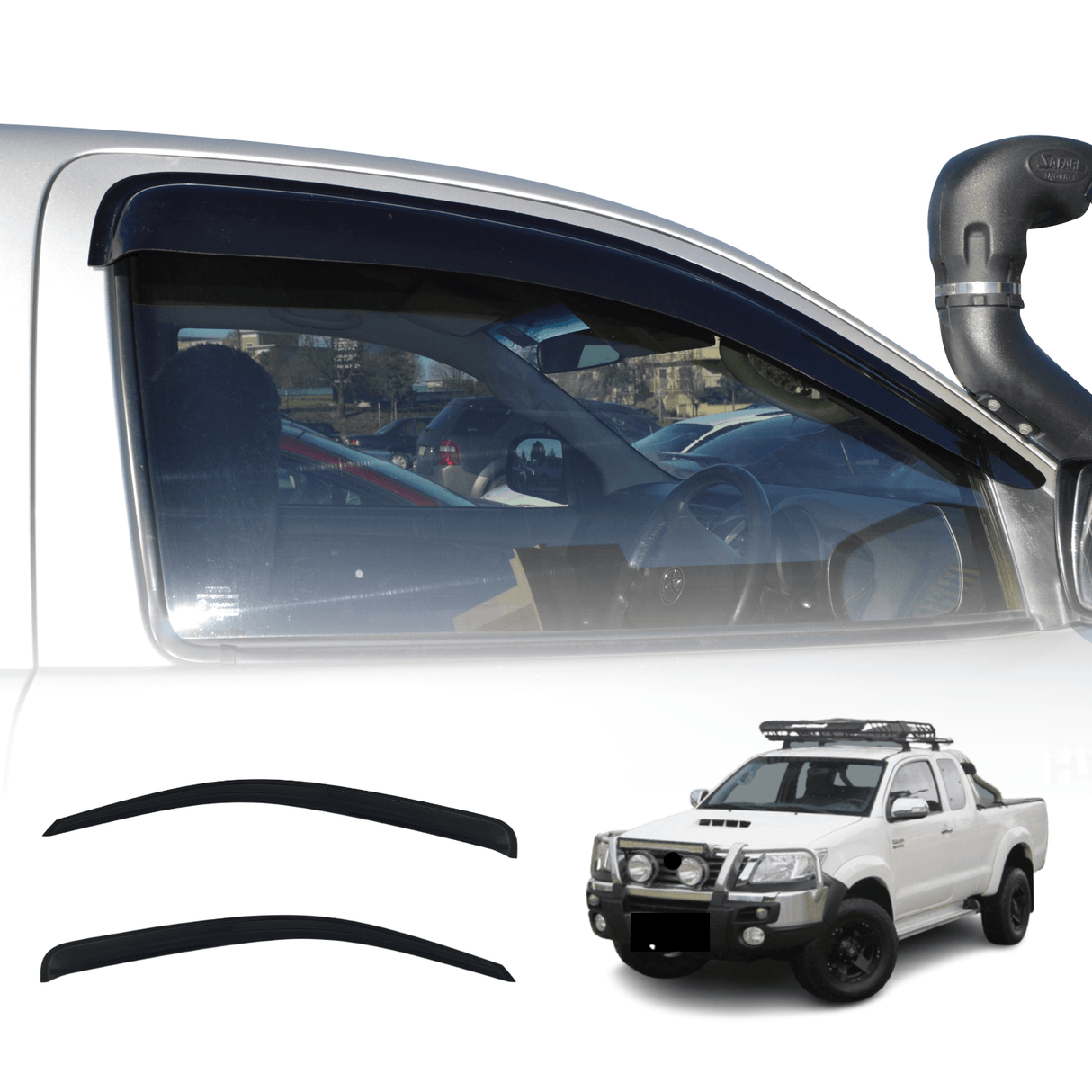 Luxury Weather Shields for Toyota Hilux Extra Cab 2005-2015 2PCS