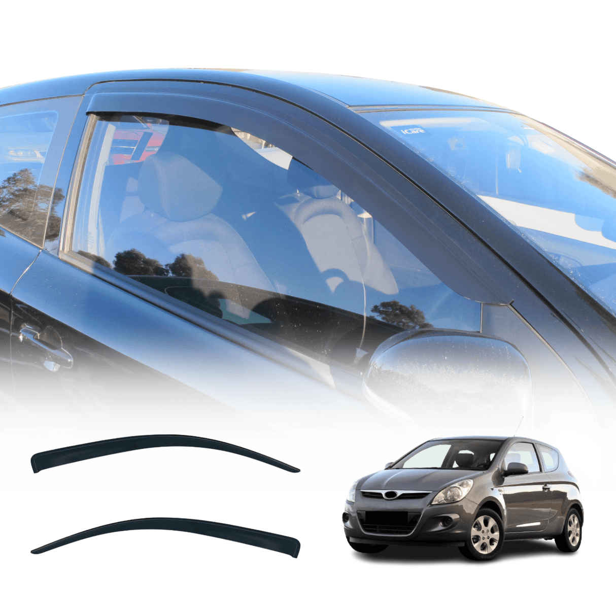 Weather Shields for Hyundai I20 PB Series 3 Doors 2010-2015 2PCS