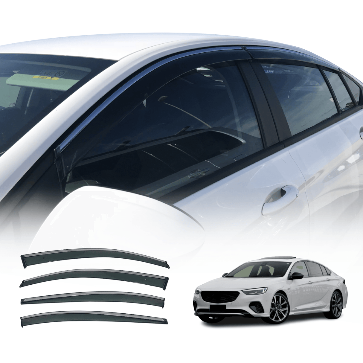 Stainless Edge Weather Shields for Holden Commodore ZB Sedan 2017-2020