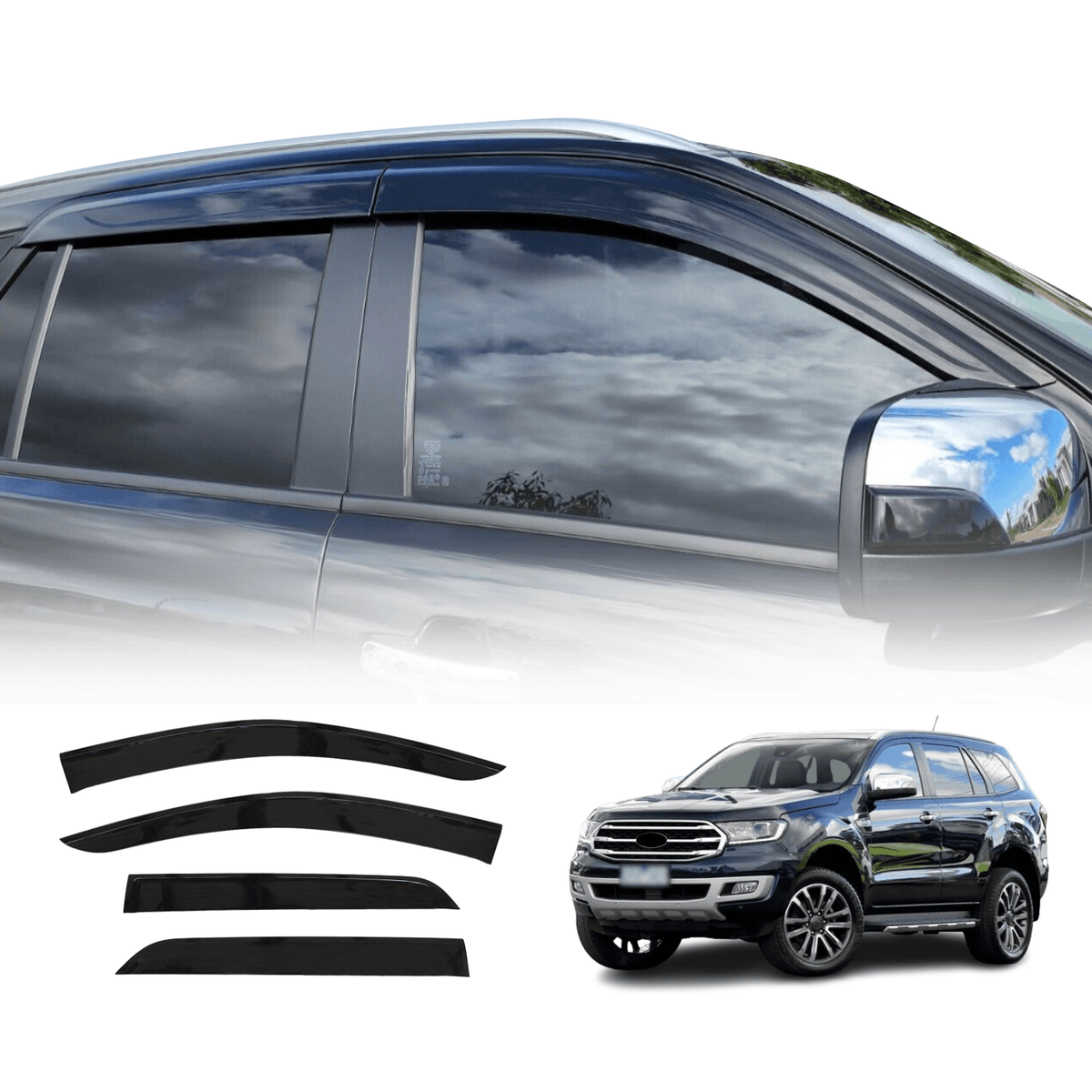 Injection Weather Shields for Ford Everest UA / UA II Series 2015-2022 ...