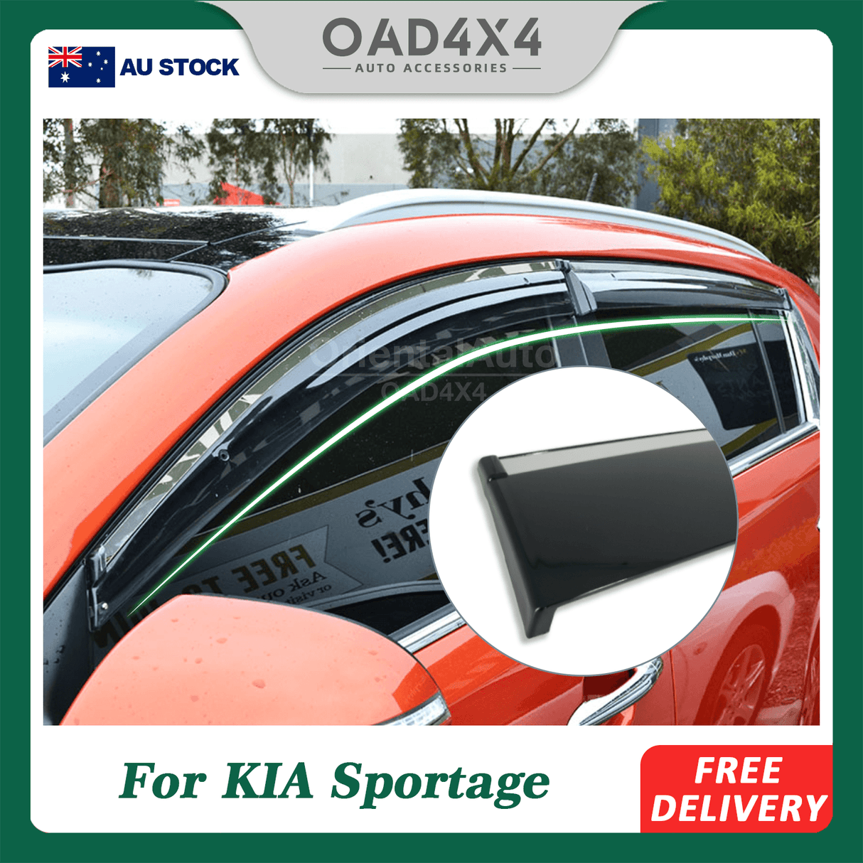 Stainless Edge Weather Shields for KIA Sportage SL Series 2010-2015