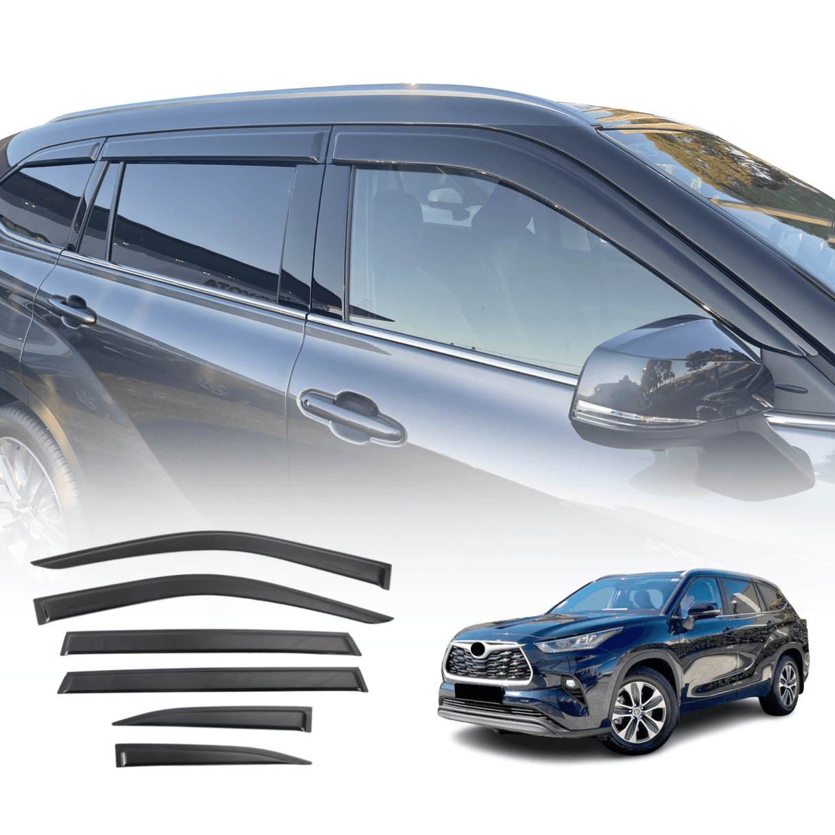 Luxury Weather Shields for Toyota Kluger 2021-Onwards 6PCS