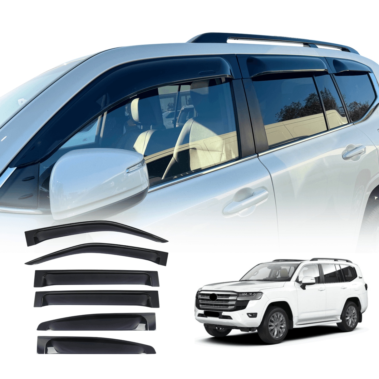 Widened Weather Shields for Toyota Land Cruiser 300 Series 2021-Onwards 6PCS