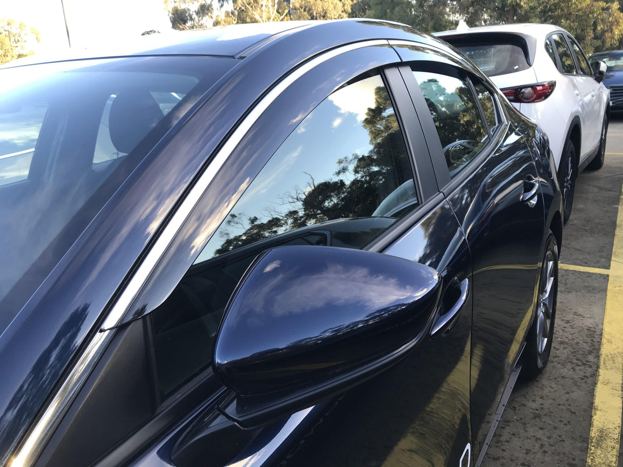 Stainless Edge Weather Shields for Mazda 3 Sedan BP 2019-Onwards