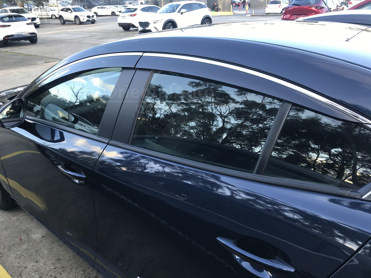 Stainless Edge Weather Shields for Mazda 3 Sedan BP 2019-Onwards