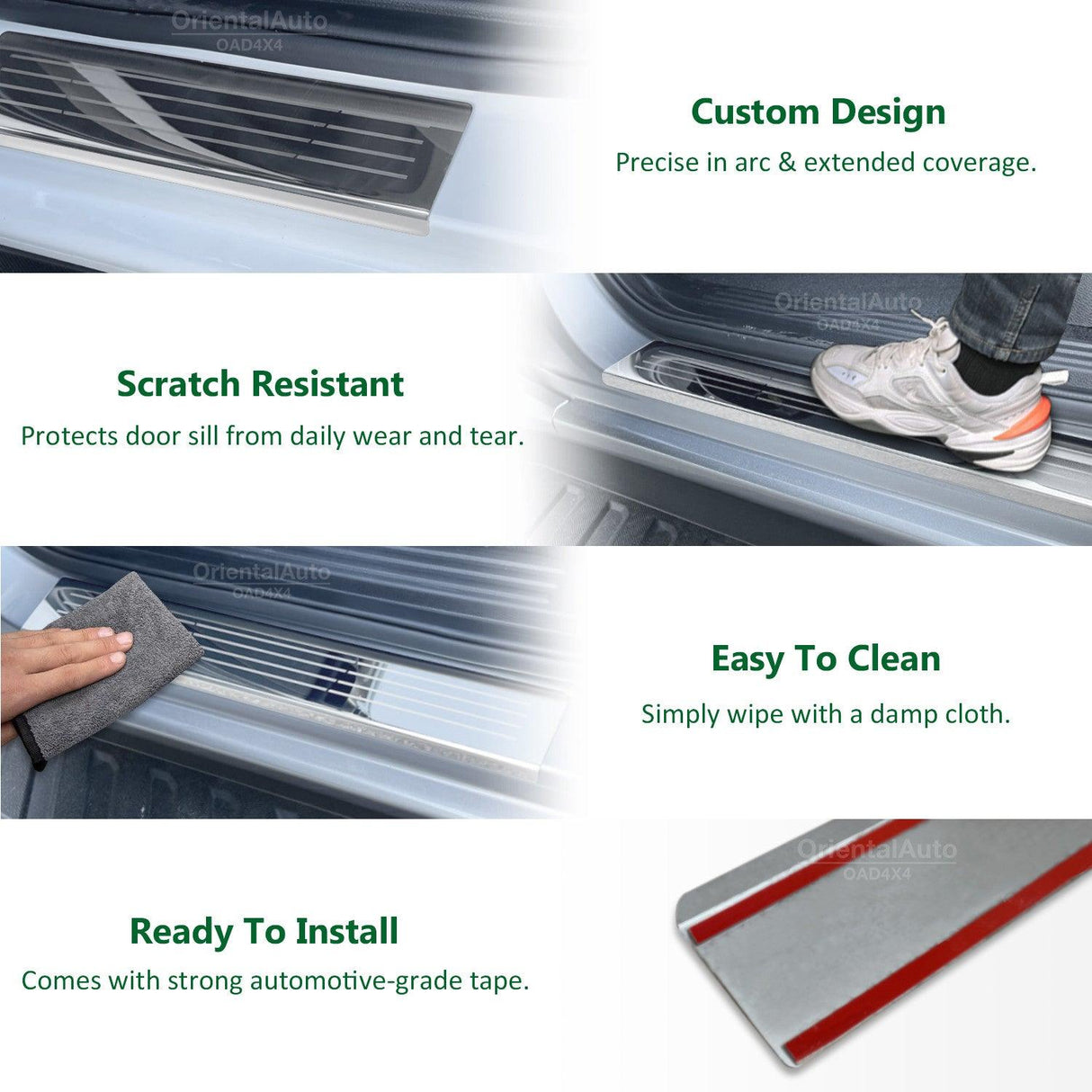 Stainless Door Sill Protector for Volkswagen Amarok Next-Gen Dual Cab NF Series 2023-Onwards MY23