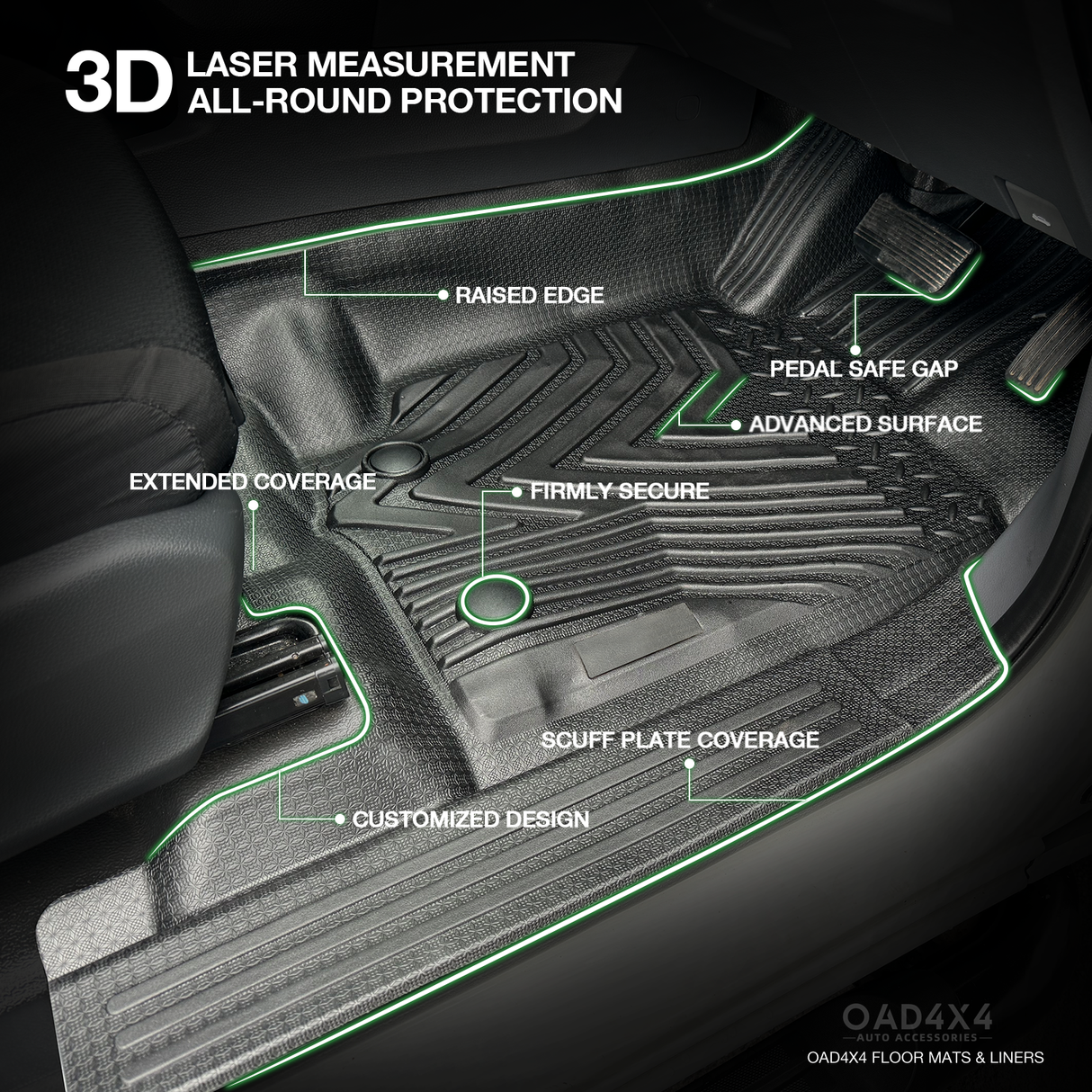 Injection 5D Car Floor Mats for Ford Ranger PX/PX2/PX3 Single / Extra Cab 2011-2022