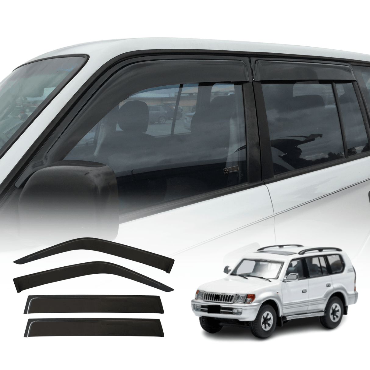 Weather Shields For Toyota Land Cruiser Prado 90 / 95 1996-2002