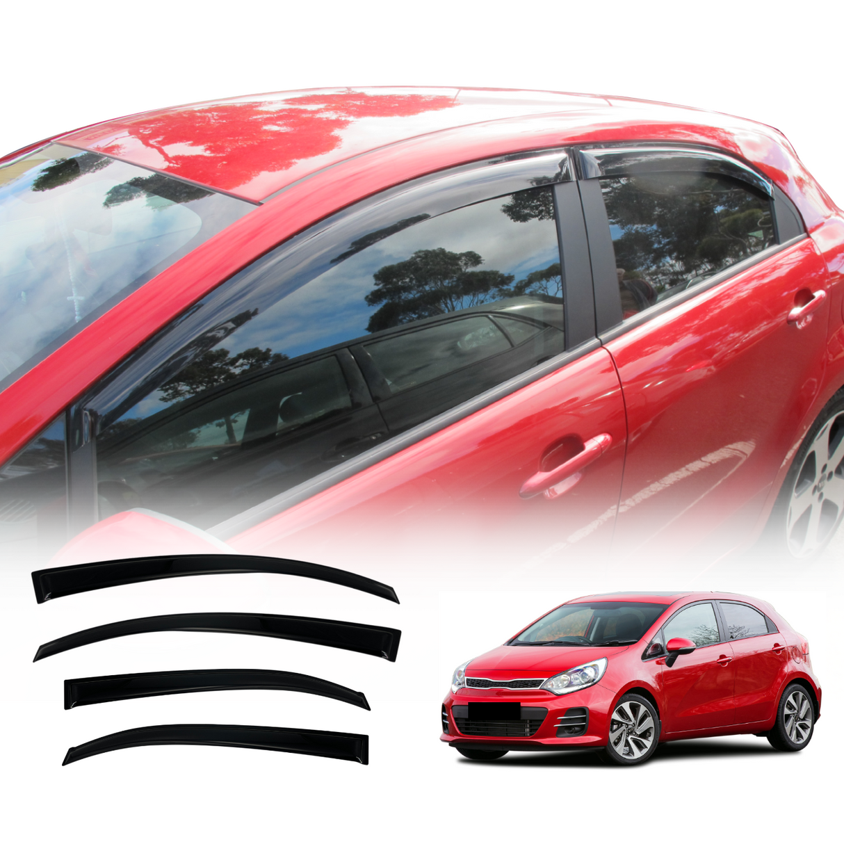 Luxury Weather Shields for KIA Rio UB Series Hatch 2011-2016