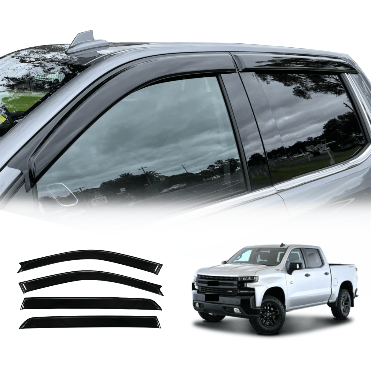 Luxury Weather Shields for Chevrolet Silverado 1500 T1 Series 2020-Onwards