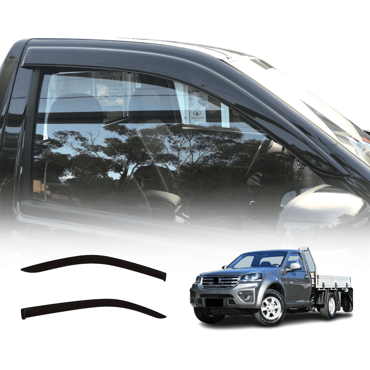Shield Rear Wall Luxury Weather Shields for Great Wall Steed Single Cab 2016-2020 2PCS ...