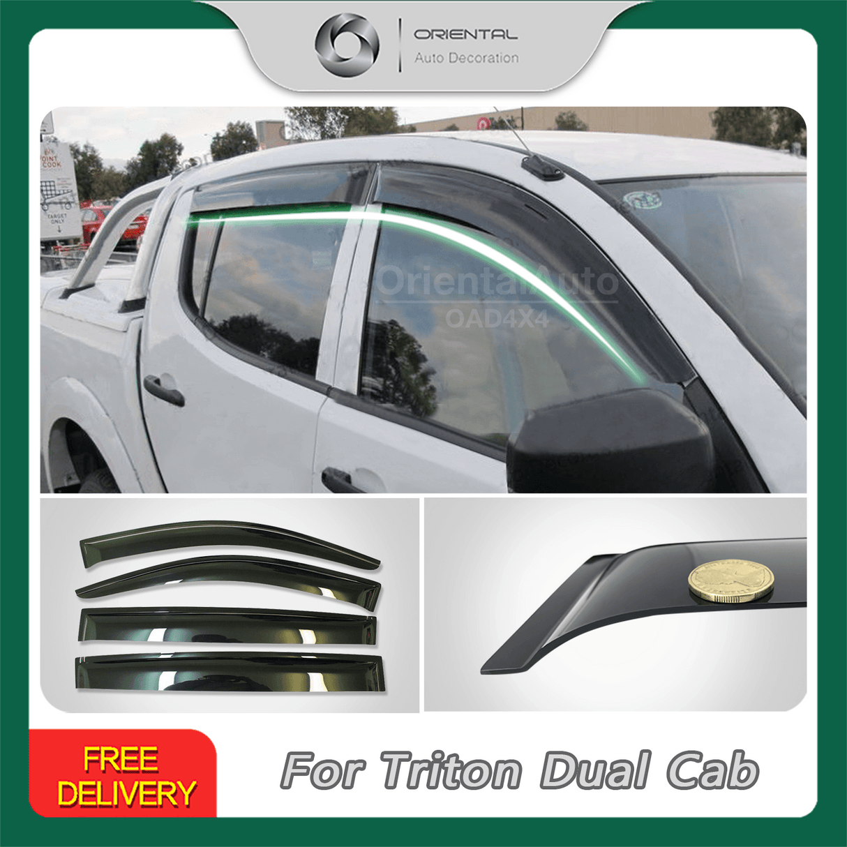 Weather Shields for Mitsubishi Triton Dual Cab 2006-2015