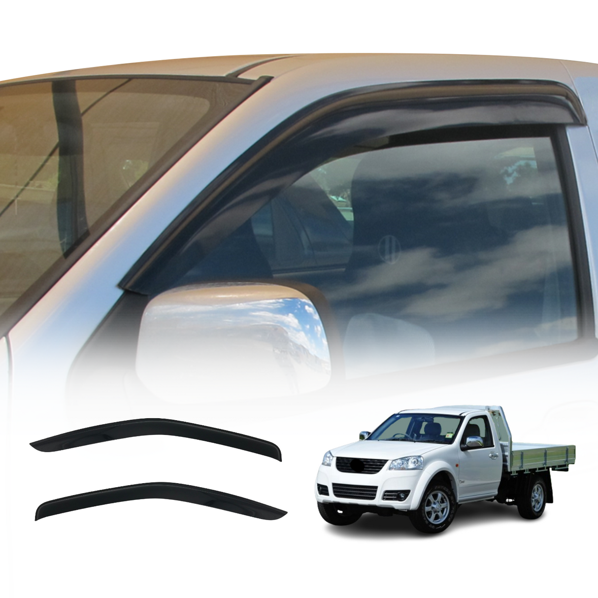 Weather Shields for Great Wall V200/V240 Single Cab 2009-2016 2PCS
