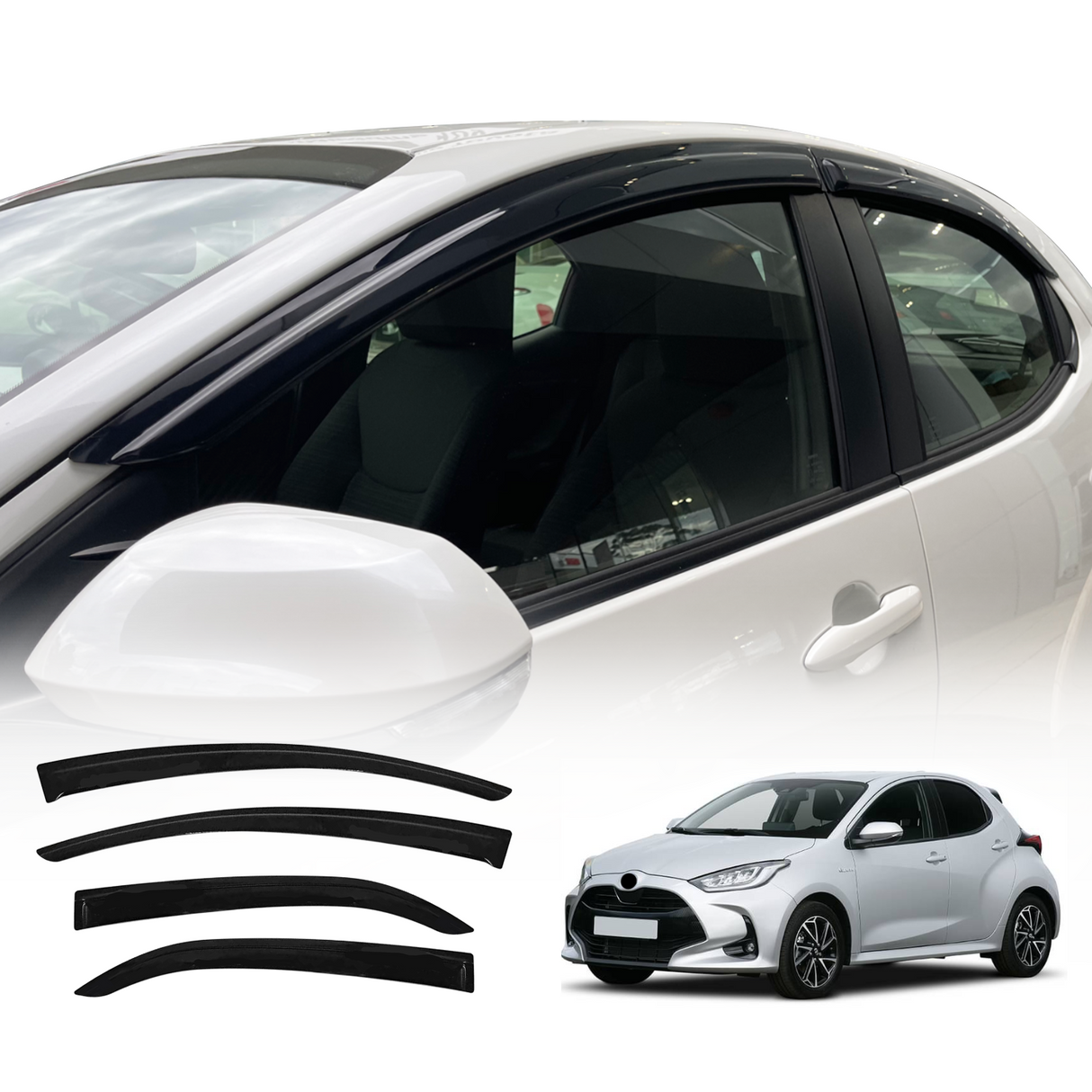 Luxury Weather Shields for Toyota Yaris Hatch 2020-Onwards