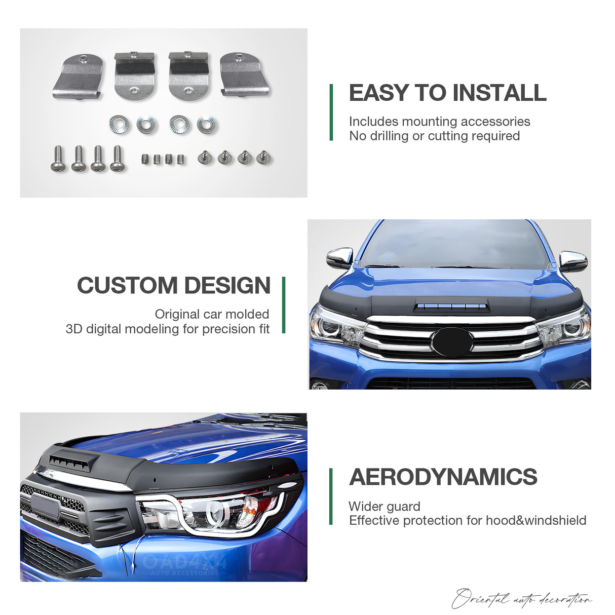 Bonnet Protector for Toyota Hilux 2015-2020