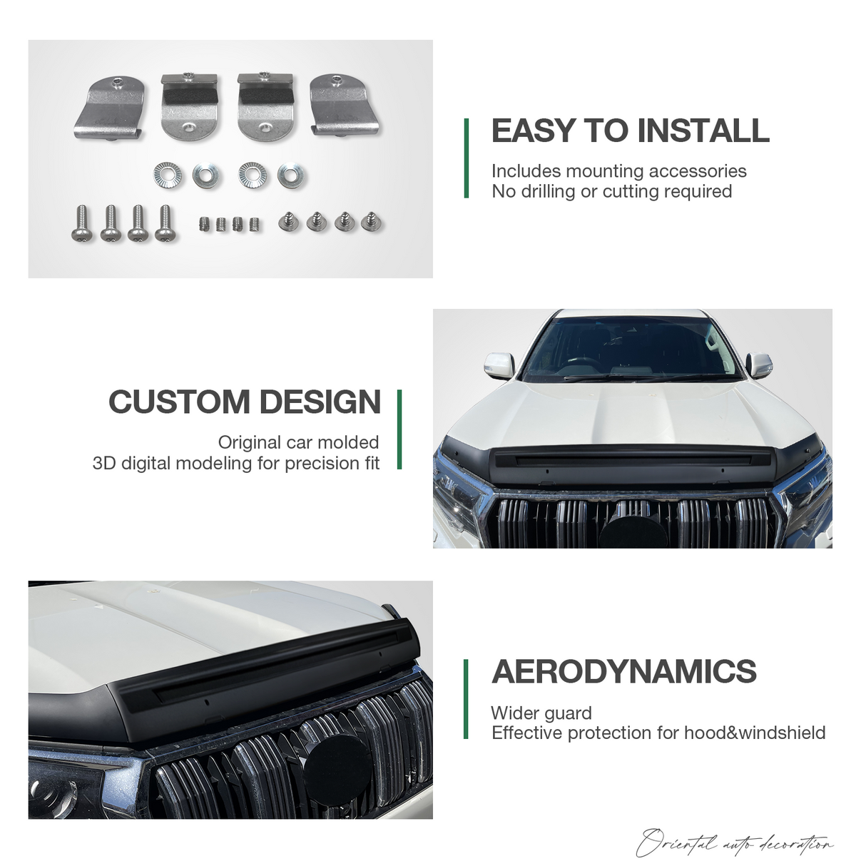 Bonnet Protector for Toyota Land Cruiser Prado 150 2018-2024