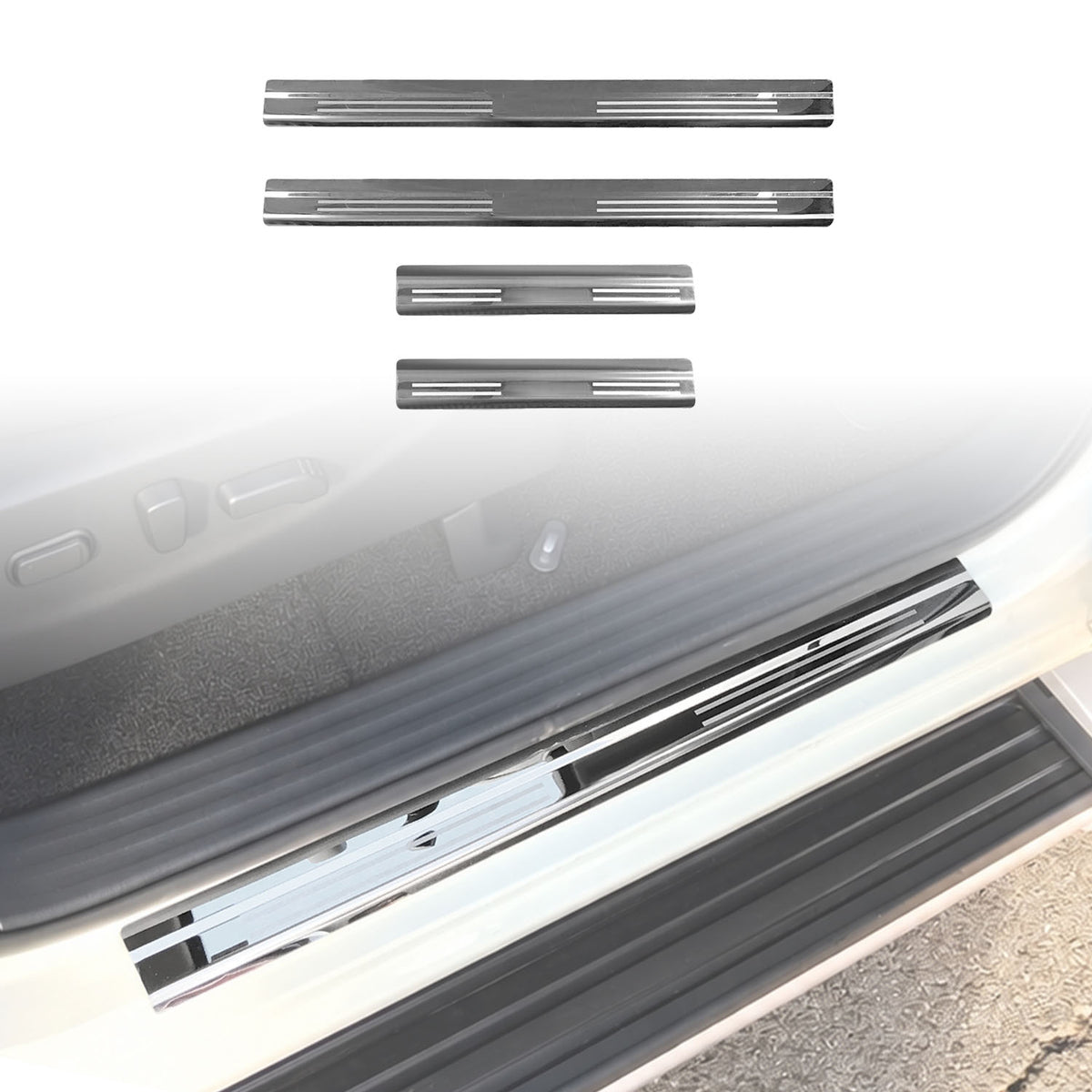 Stainless Steel Door Sill Protector for Nissan Navara NP300 D23 Dual Cab 2015-2025