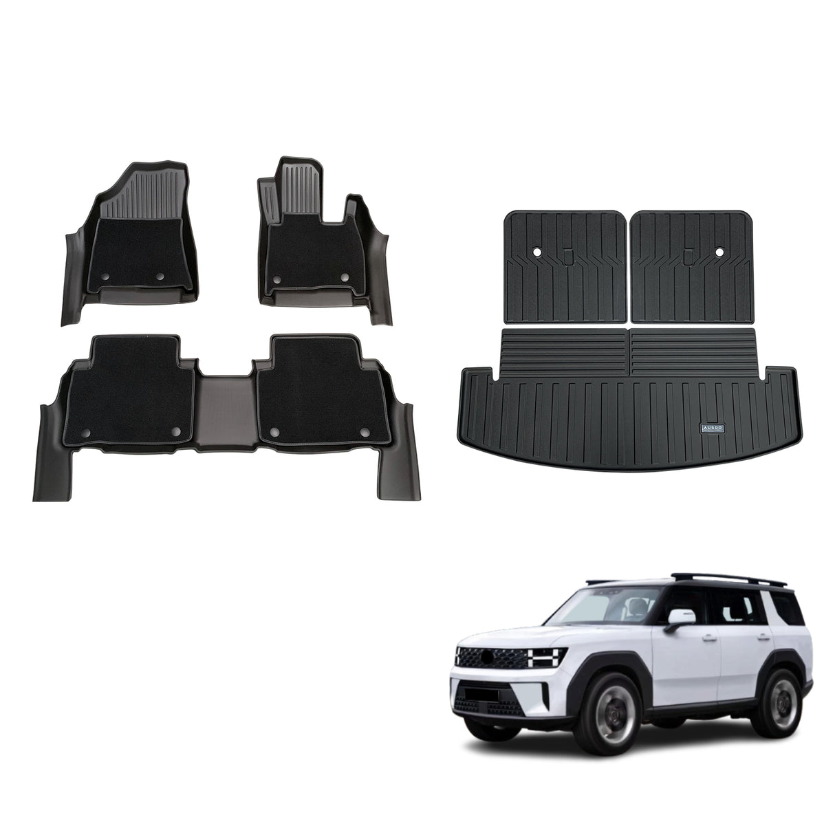 5D Double-Layer Car Floor Mats for Hyundai Santa Fe MY25 2024-Onwards