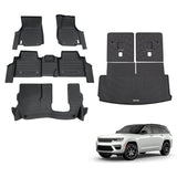 5D TPE Car Floor Mats for Jeep Grand Cherokee L WL Series 7 Seats 2021-Onwards