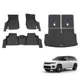 5D TPE Car Floor Mats for Jeep Grand Cherokee L WL Series 7 Seats 2021-Onwards