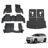 5D TPE Car Floor Mats for Jeep Grand Cherokee L WL Series 7 Seats 2021-Onwards