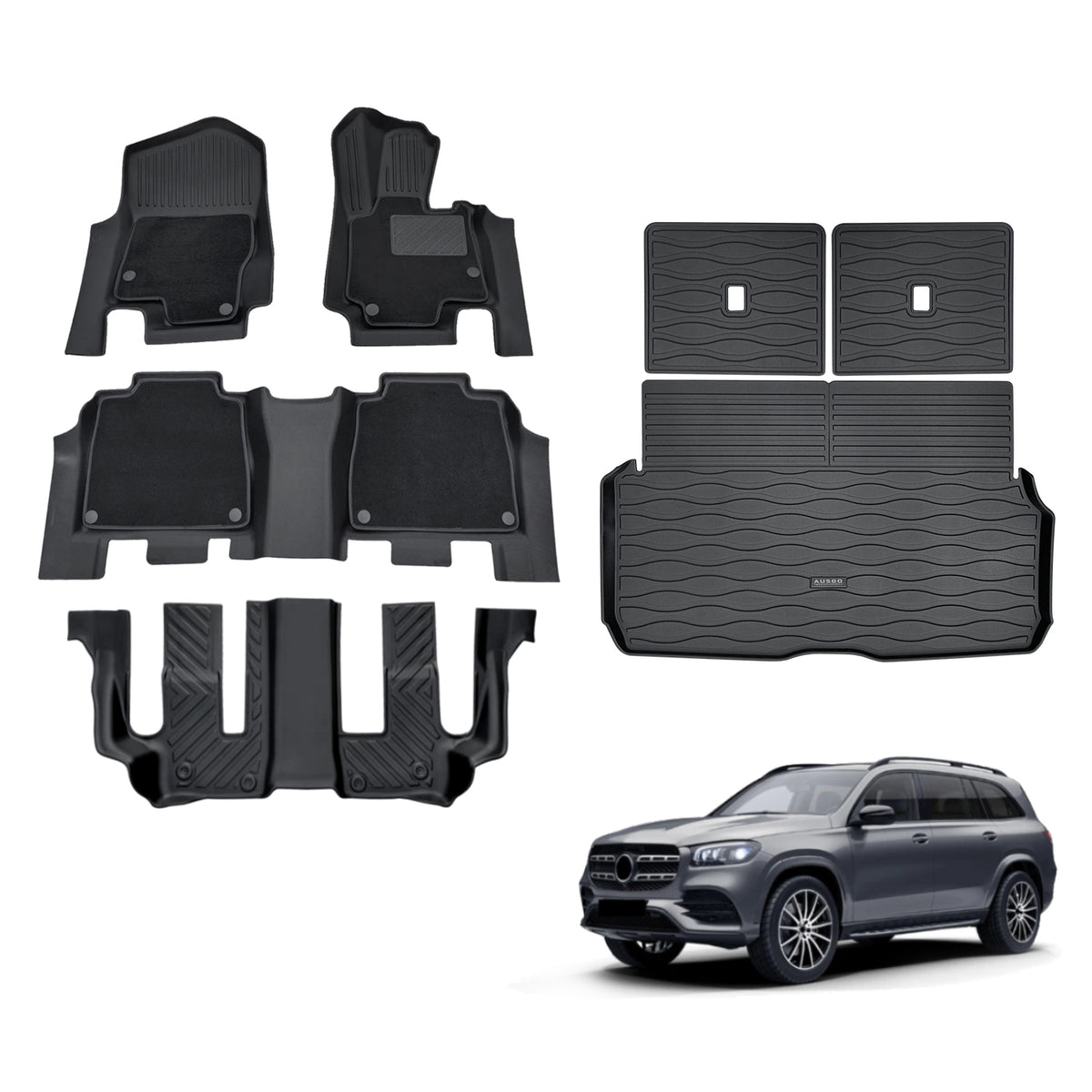5D Double-Layer Car Floor Mats for Mercedes-Benz GLS Class X167 2019-Onwards