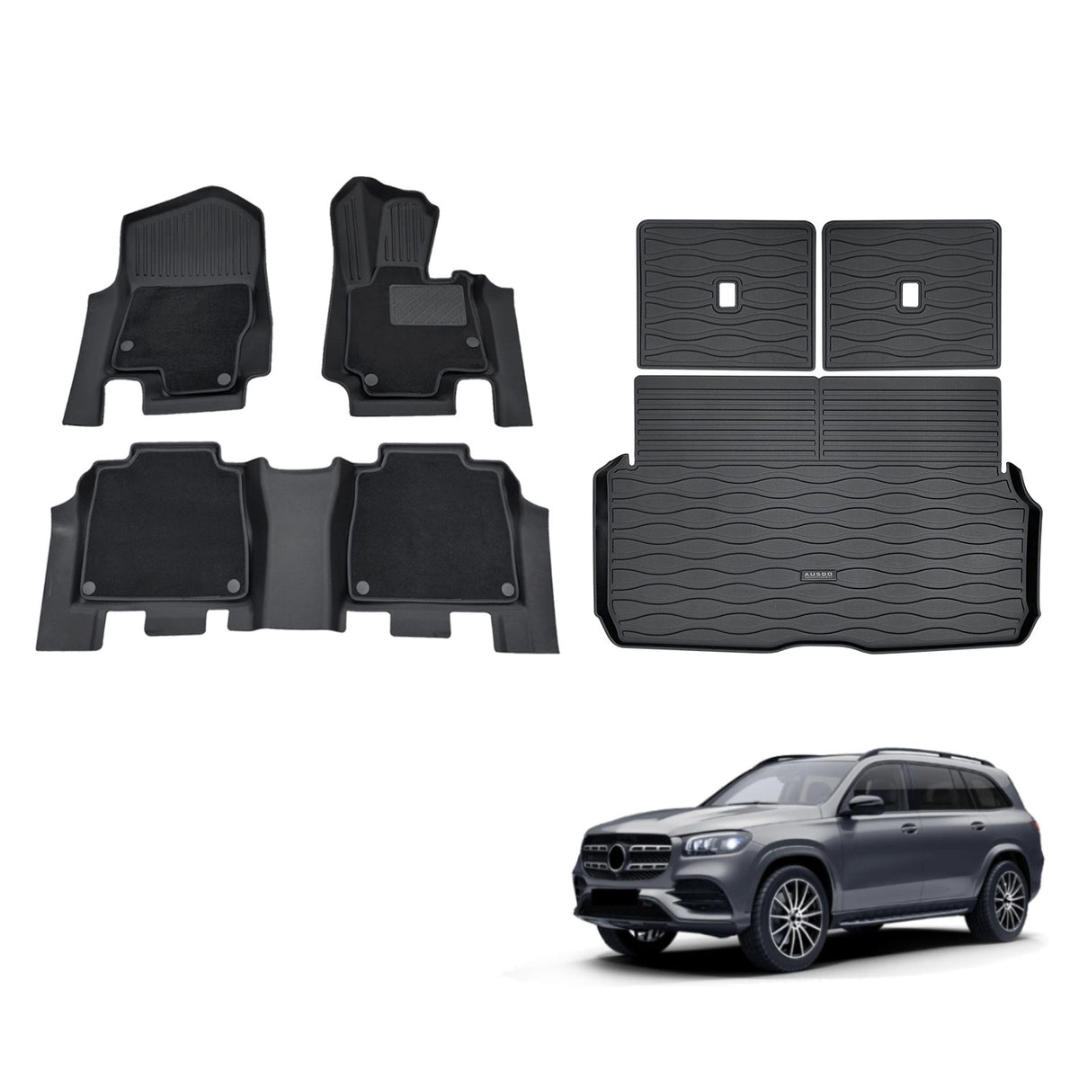 5D Double-Layer Car Floor Mats for Mercedes-Benz GLS Class X167 2019-Onwards