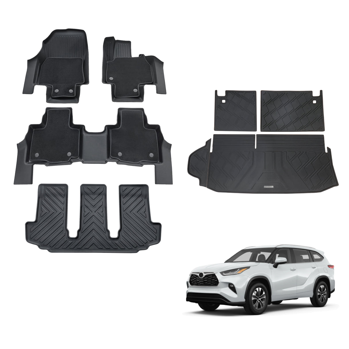 5D Double-Layer Car Floor Mats for Toyota Kluger 2021-Onwards