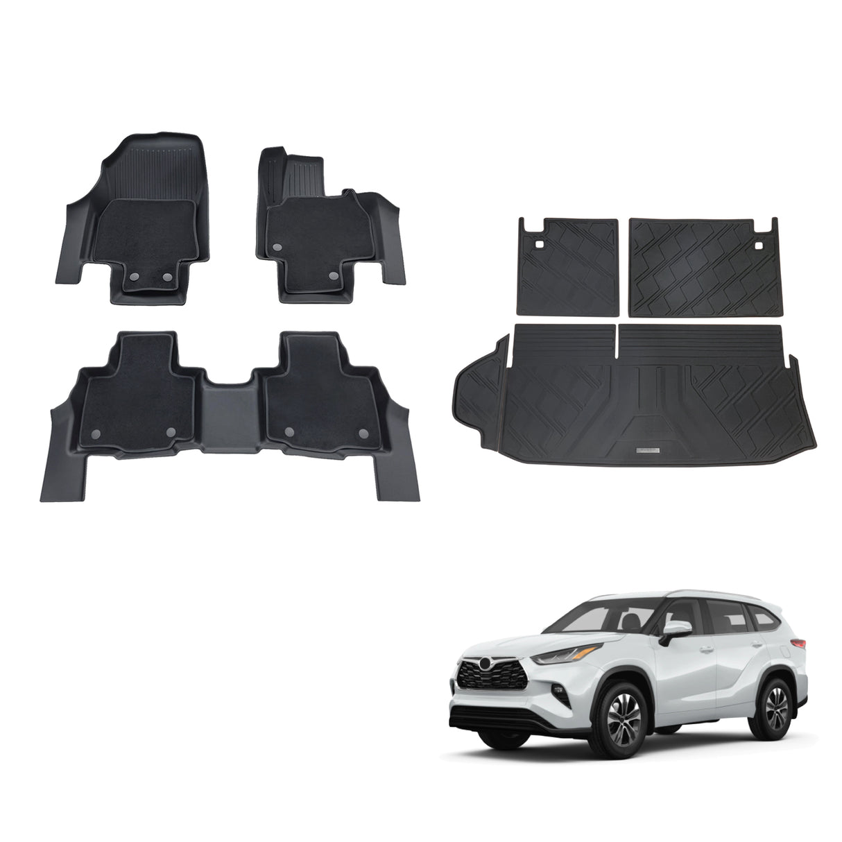 5D Double-Layer Car Floor Mats for Toyota Kluger 2021-Onwards