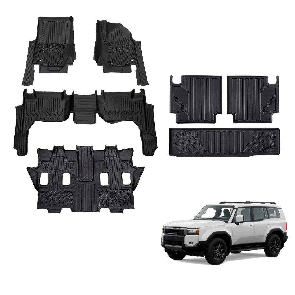 7D TPE Car Floor Mats for Toyota Land Cruiser Prado 250 LC250 2024-Onwards