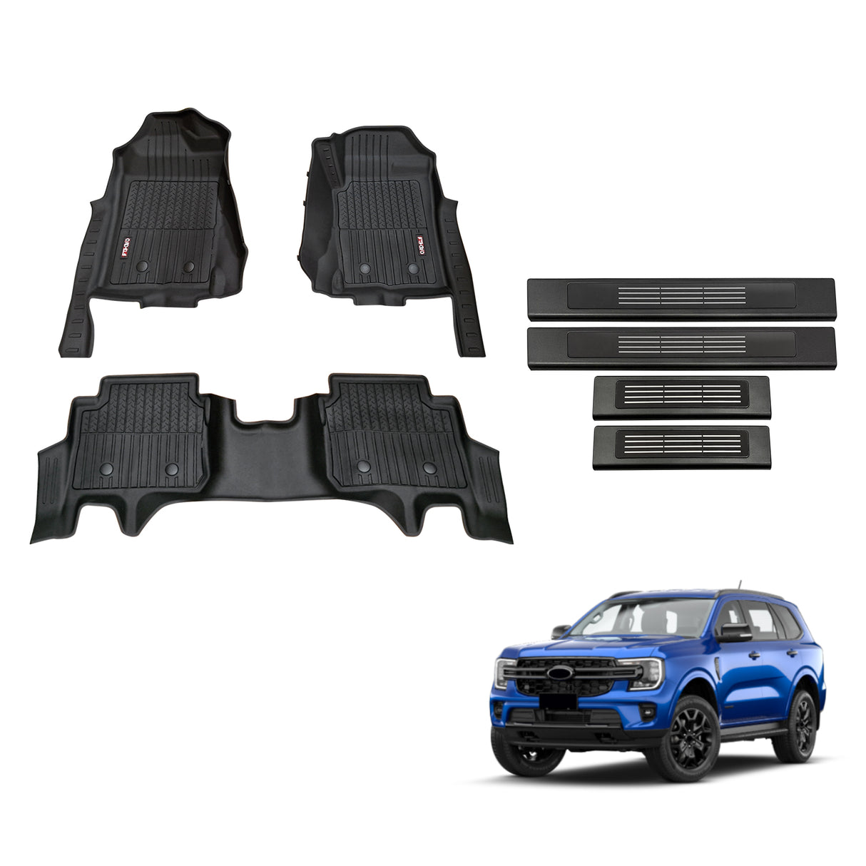 Injection Floor Mats & Door Sill Protector for Ford Everest Next-Gen 2022-Onwards