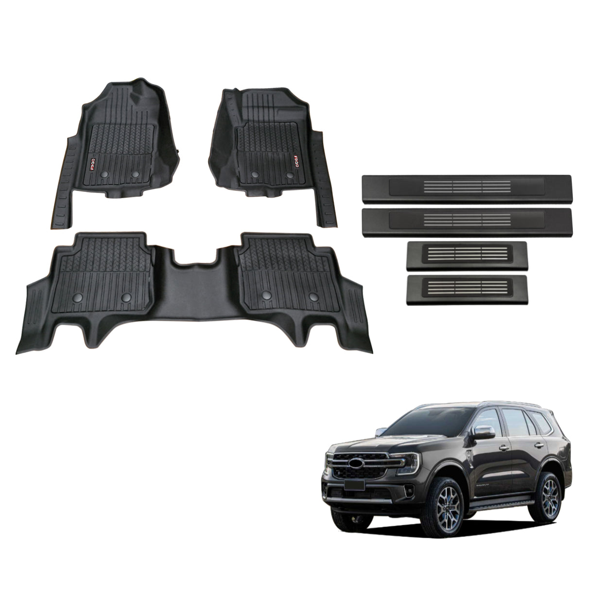 Injection Floor Mats & Door Sill Protector for Ford Everest Next-Gen 2022-Onwards