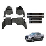 Injection Floor Mats & Door Sill Protector for Ford Ranger Dual Cab 2011-2022