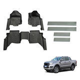Injection Floor Mats & Door Sill Protector for Ford Ranger Dual Cab 2011-2022
