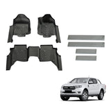 Injection Floor Mats & Door Sill Protector for Ford Ranger Dual Cab 2011-2022