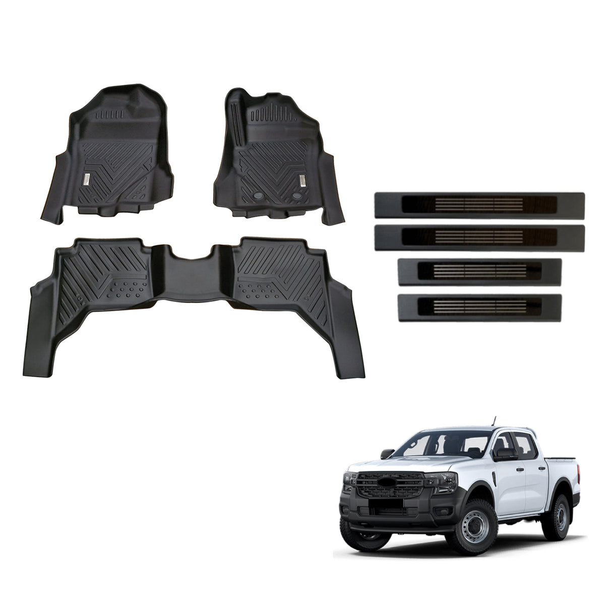 Floor Mats & Door Sill Protector for Ford Ranger Dual Cab 2022-Onwards
