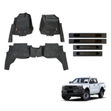 Injection Floor Mats & Door Sill Protector for Ford Ranger Dual Cab 2022-Onwards