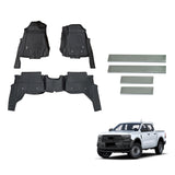 Injection Floor Mats & Door Sill Protector for Ford Ranger Dual Cab 2022-Onwards