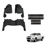 Injection 7D Floor Mats & Door Sill Protector for Toyota Hilux Dual Cab 2015-2025