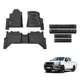 Floor Mats & Door Sill Protector for Toyota Hilux Manual Transmission Dual Cab 2015-2025