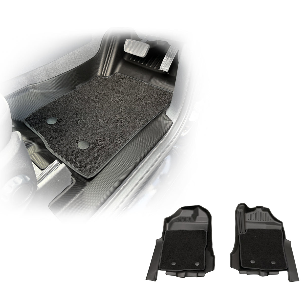 5D Double-Layer Car Floor Mats for Ford Ranger 2022-Onwards Front 2PCS