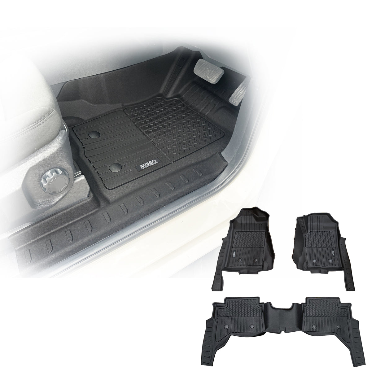 Injection 7D Car Floor Mats for Ford Ranger Super Duty Dual Cab 2026-Onwards