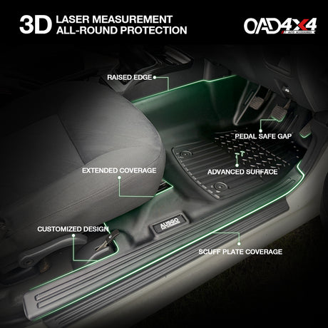 7D TPE Car Floor Mats for Holden Colorado RC Series Dual Cab 2008-2012